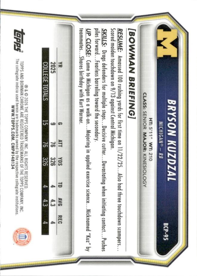 Bryson Kuzdzal card back