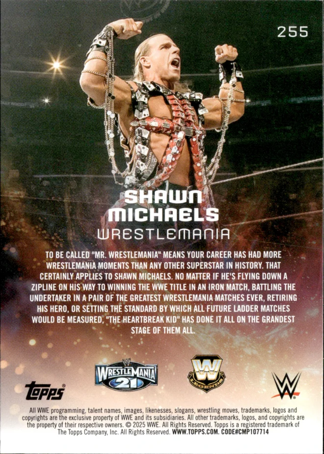 Shawn Michaels card back