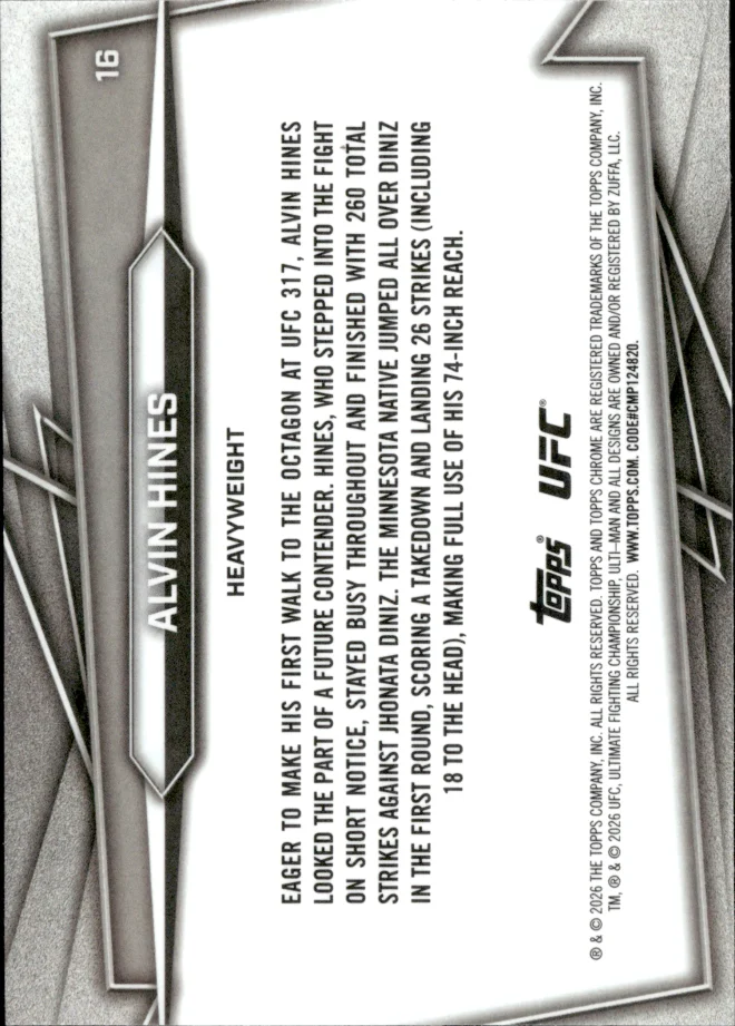 Alvin Hines card back
