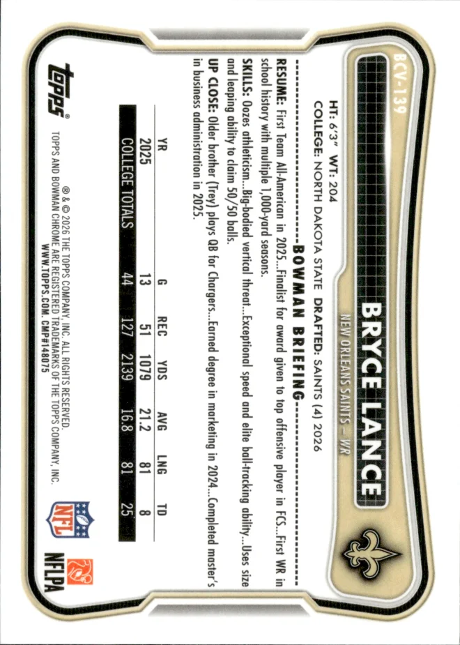 Bryce Lance card back