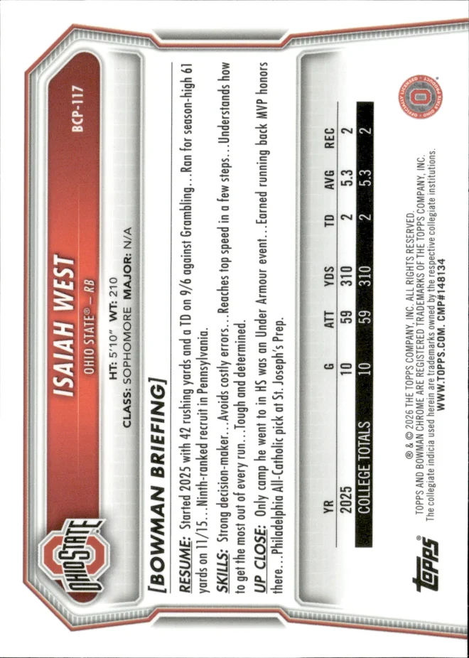 Isaiah West card back
