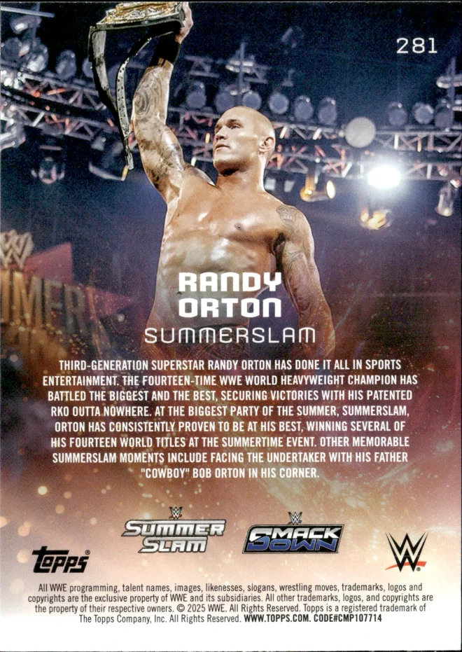 Randy Orton card back