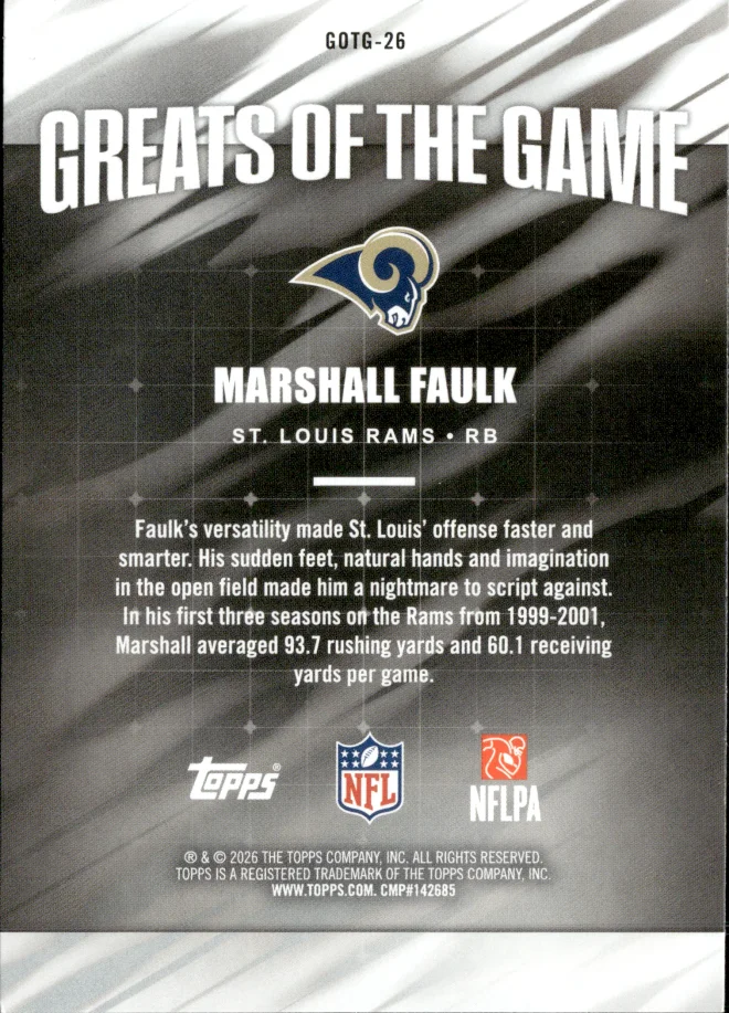 Marshall Faulk card back