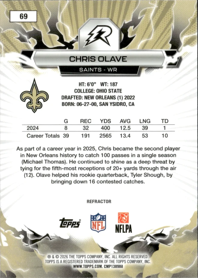 Chris Olave card back