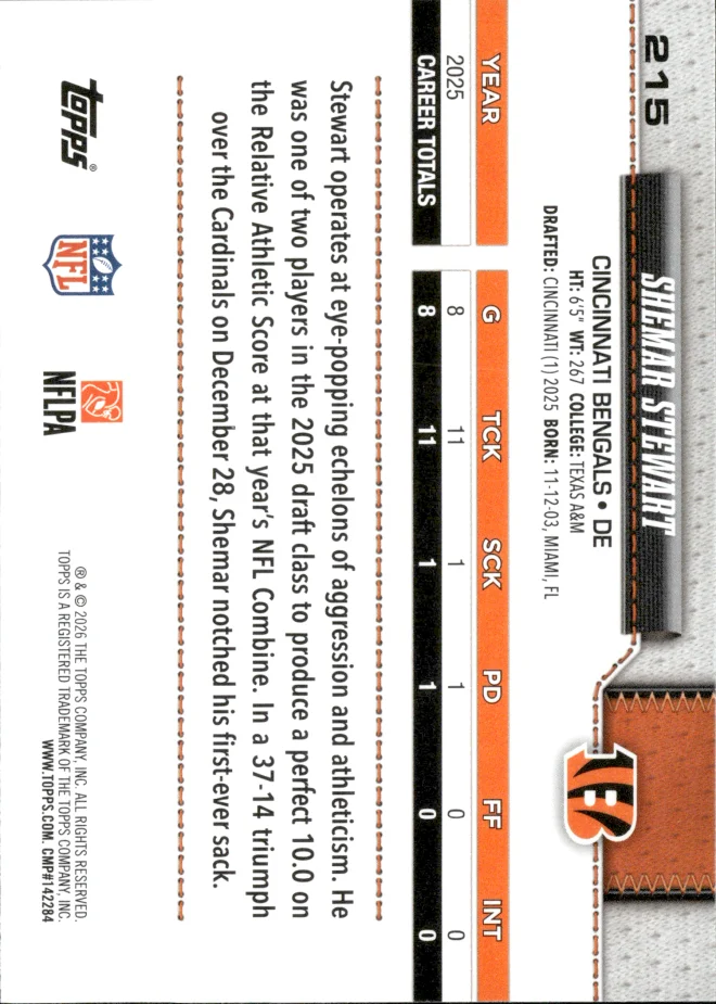 Shemar Stewart card back
