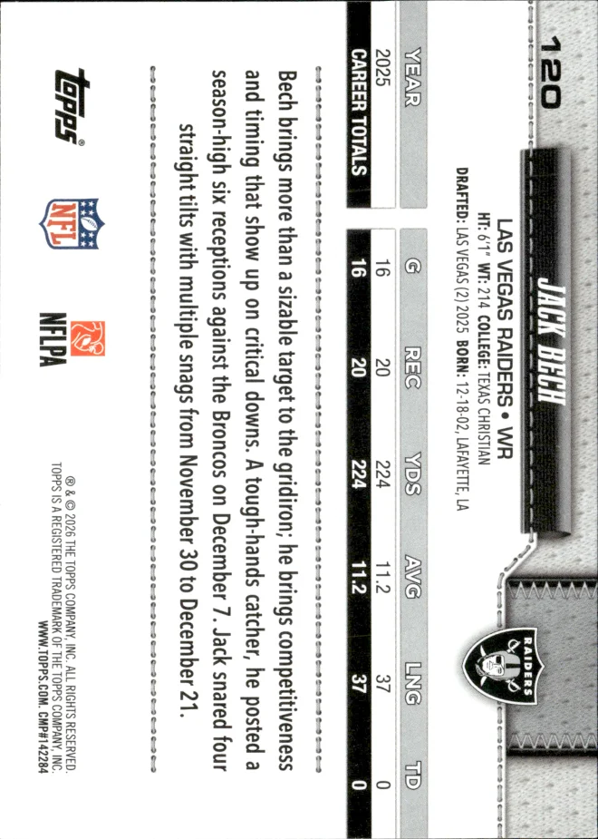 Jack Bech card back
