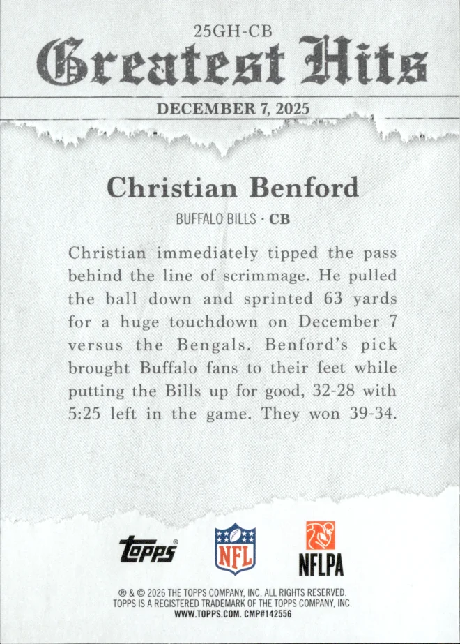Christian Benford card back