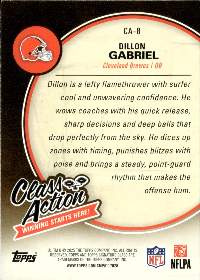 Dillon Gabriel card back