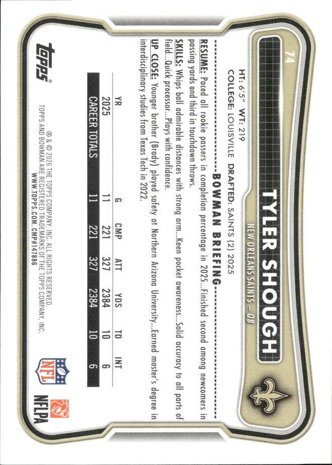 Tyler Shough card back