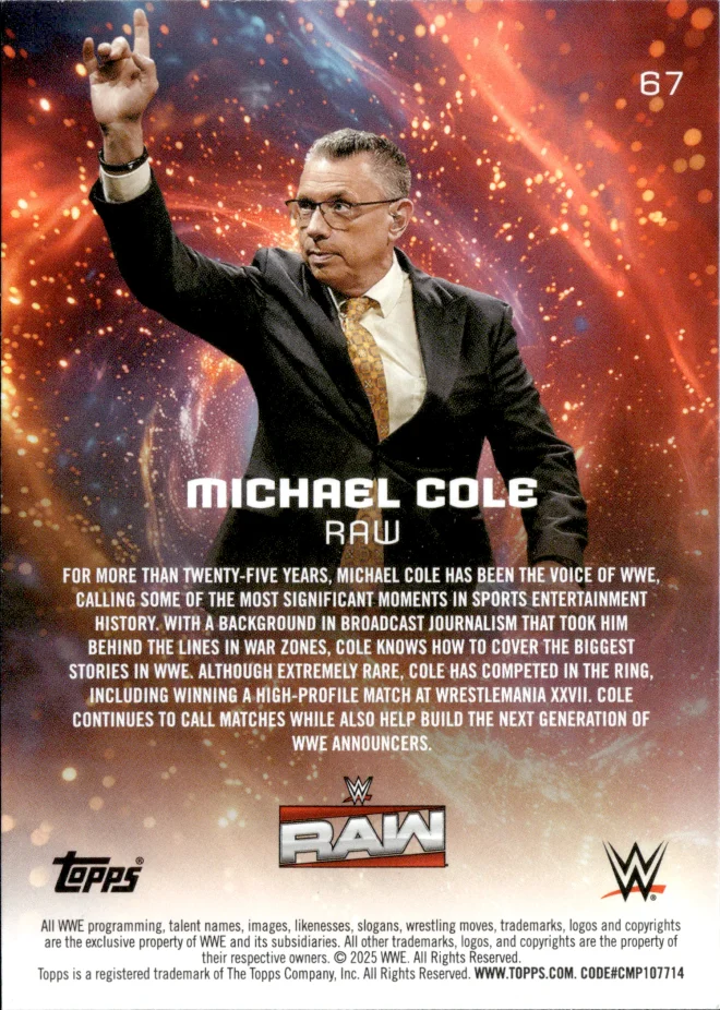 Michael Cole card back