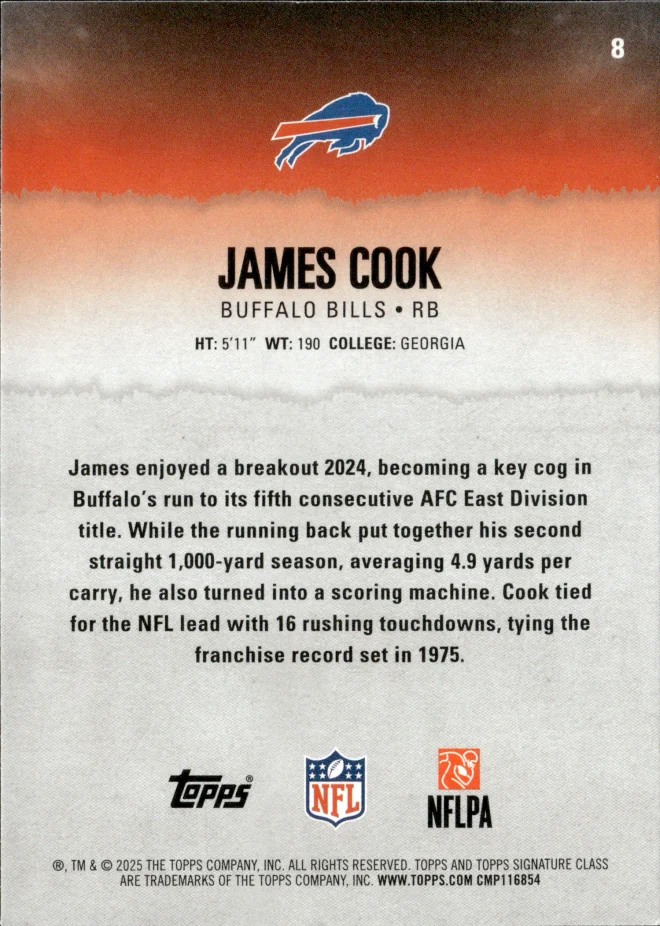 James Cook card back