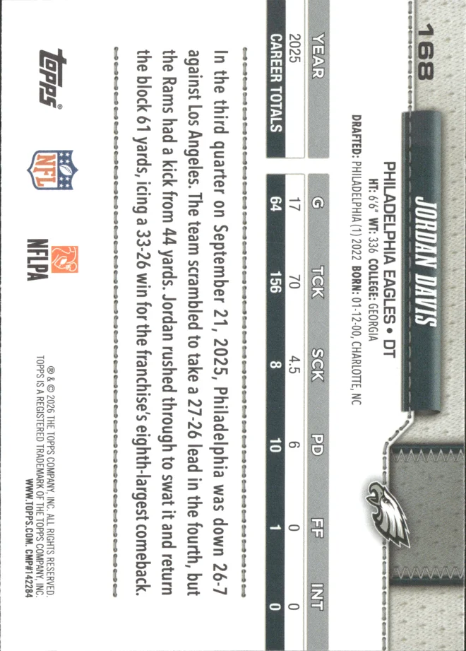 Jordan Davis card back