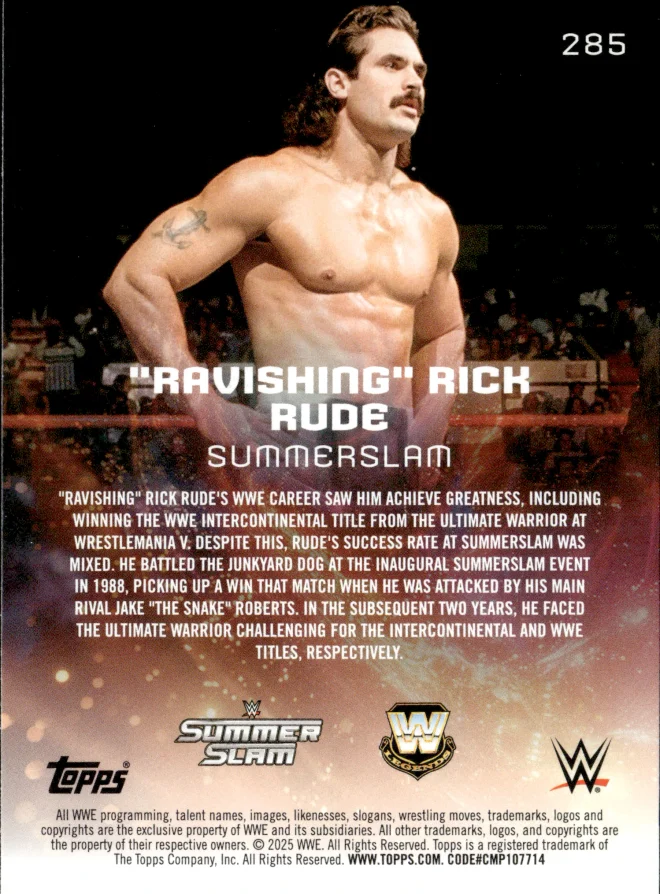 "Ravishing" Rick Rude card back
