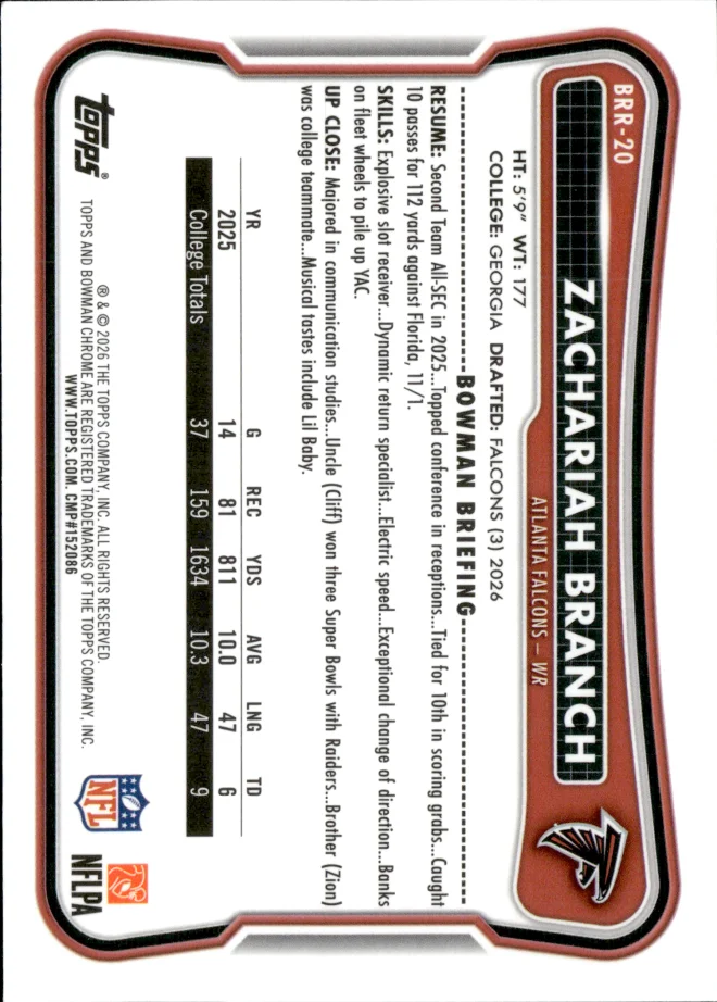 Zachariah Branch card back