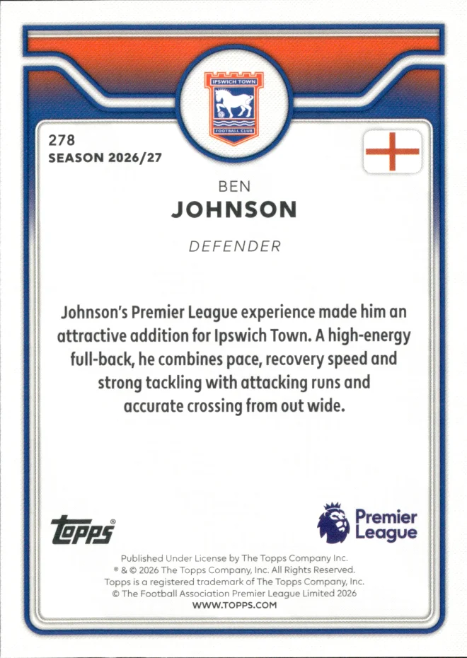 Ben Johnson card back