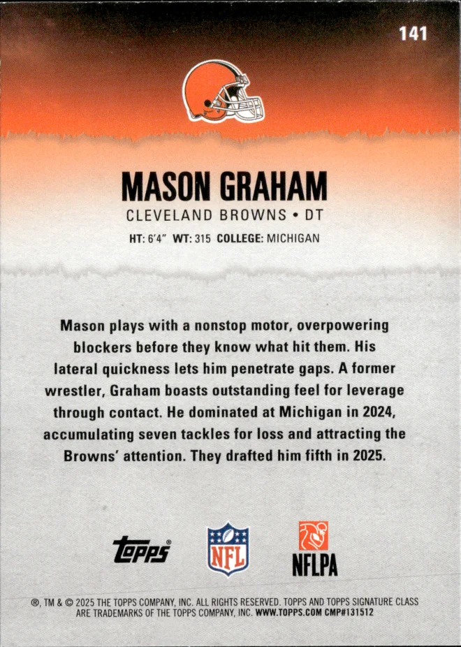 Mason Graham card back