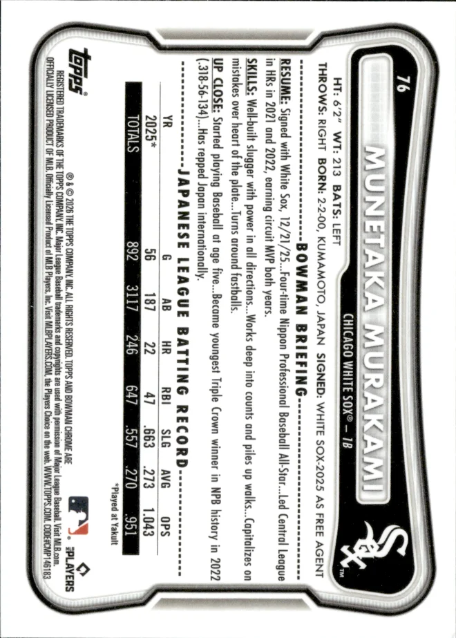 Munetaka Murakami card back