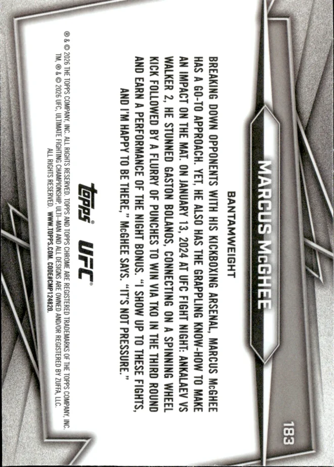 Marcus McGee card back
