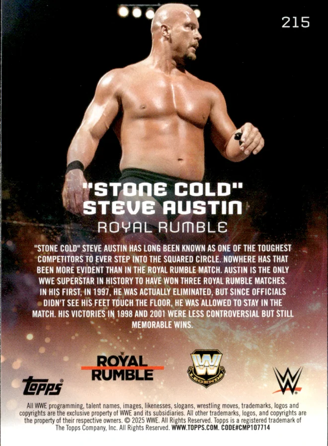 "Stone Cold" Steve Austin card back