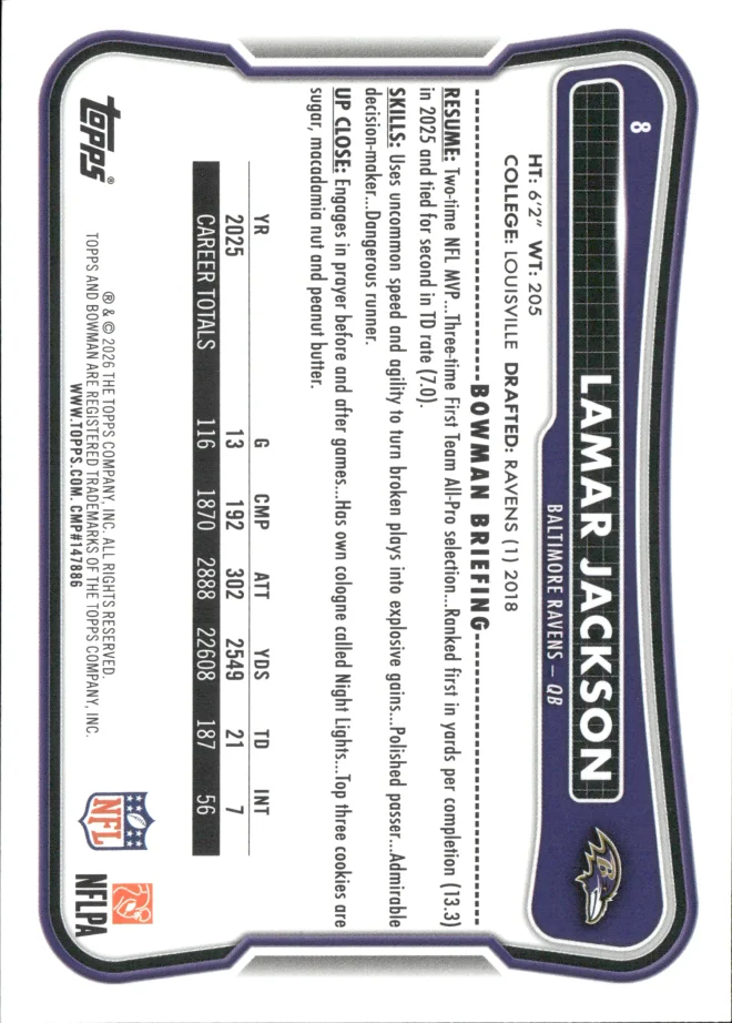Lamar Jackson card back