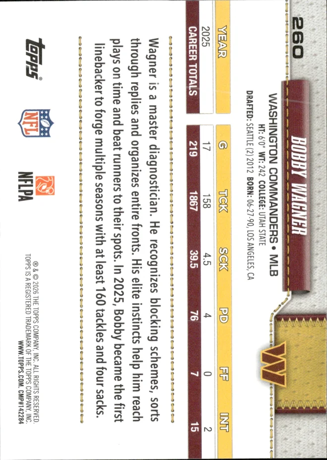 Bobby Wagner card back