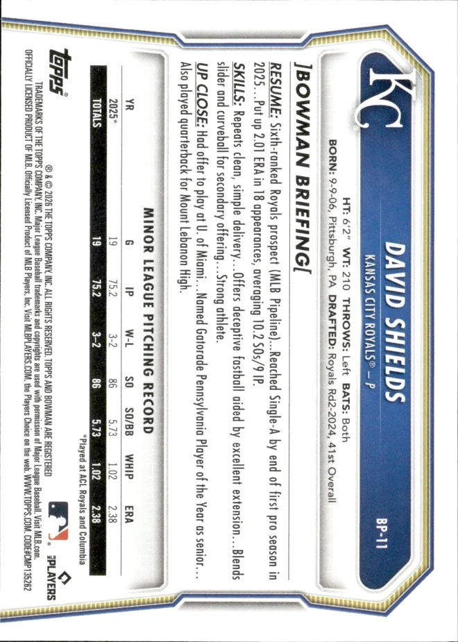 David Shields card back