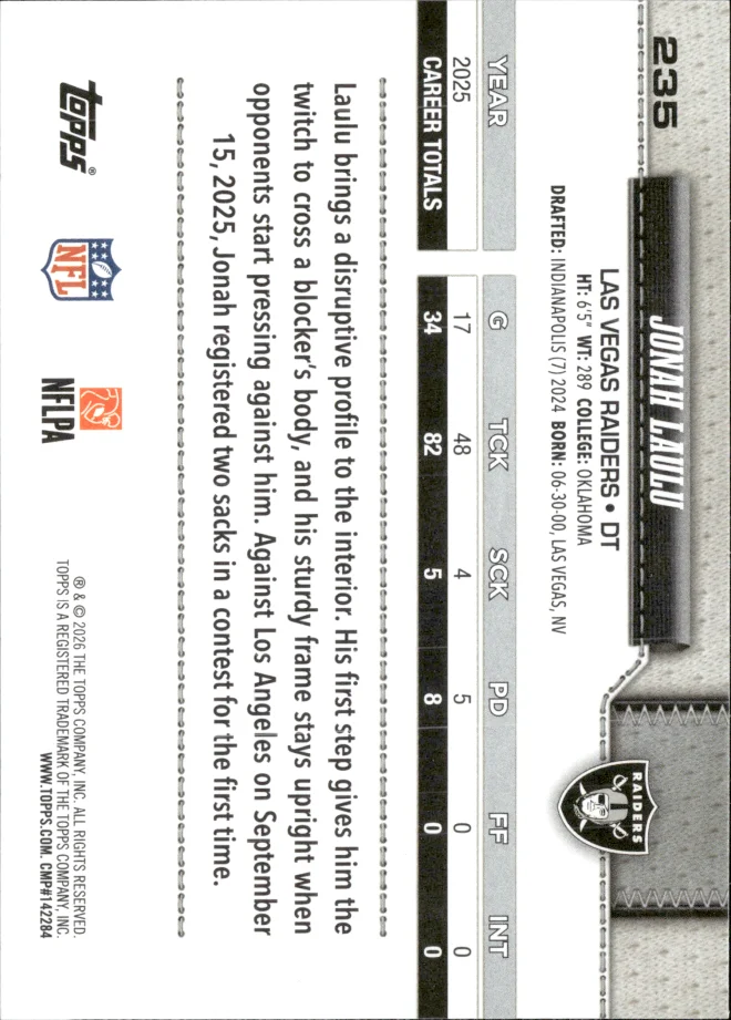 Jonah Laulu card back