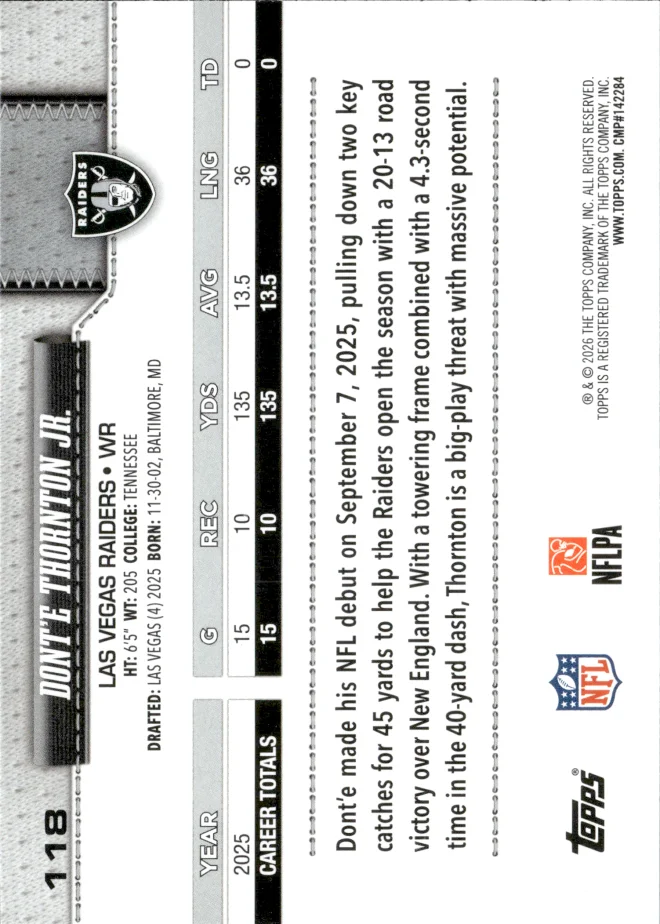 Dont'e Thornton Jr. card back