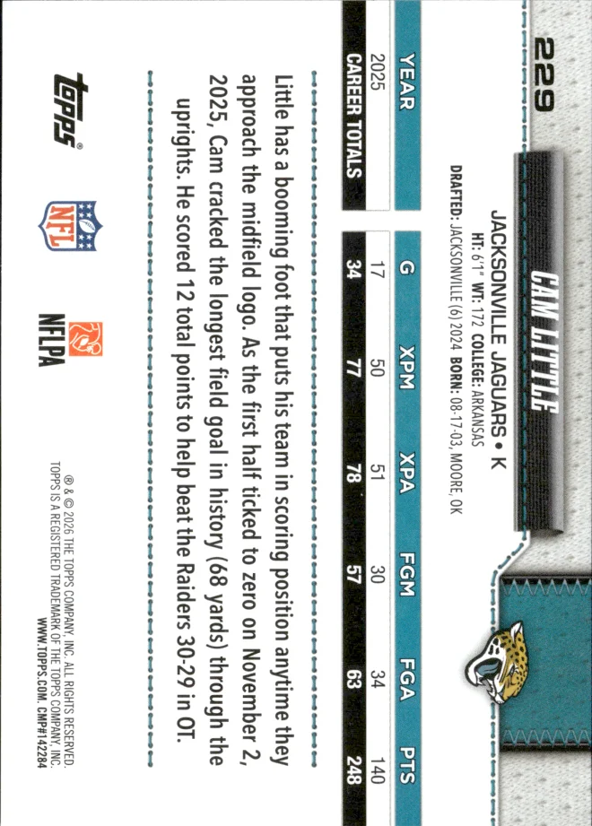 Cam Little card back