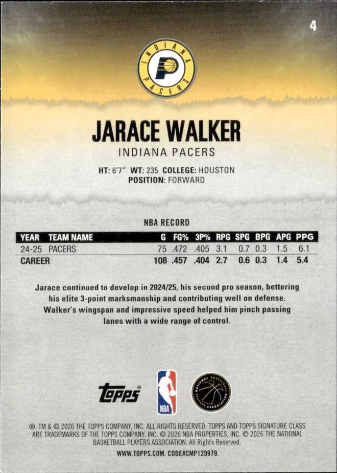 Jarace Walker card back