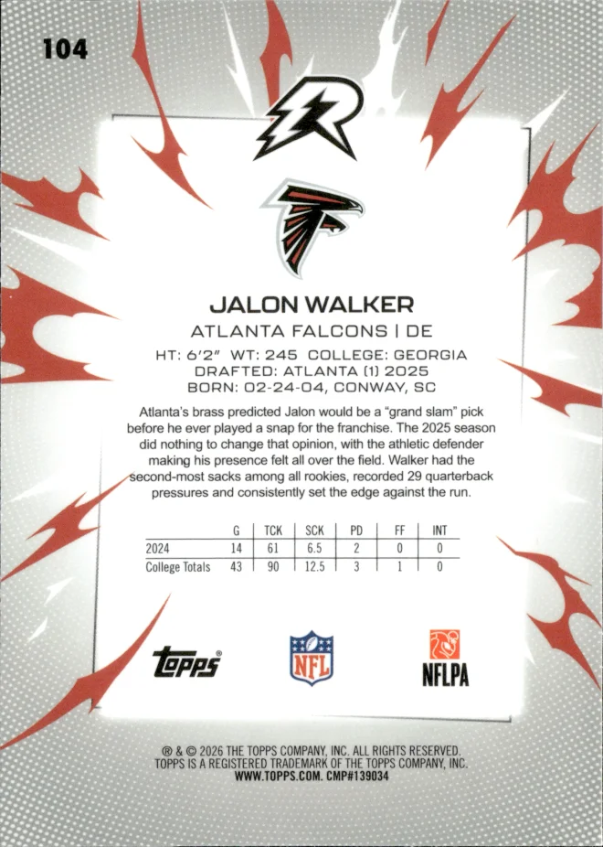Jalon Walker card back