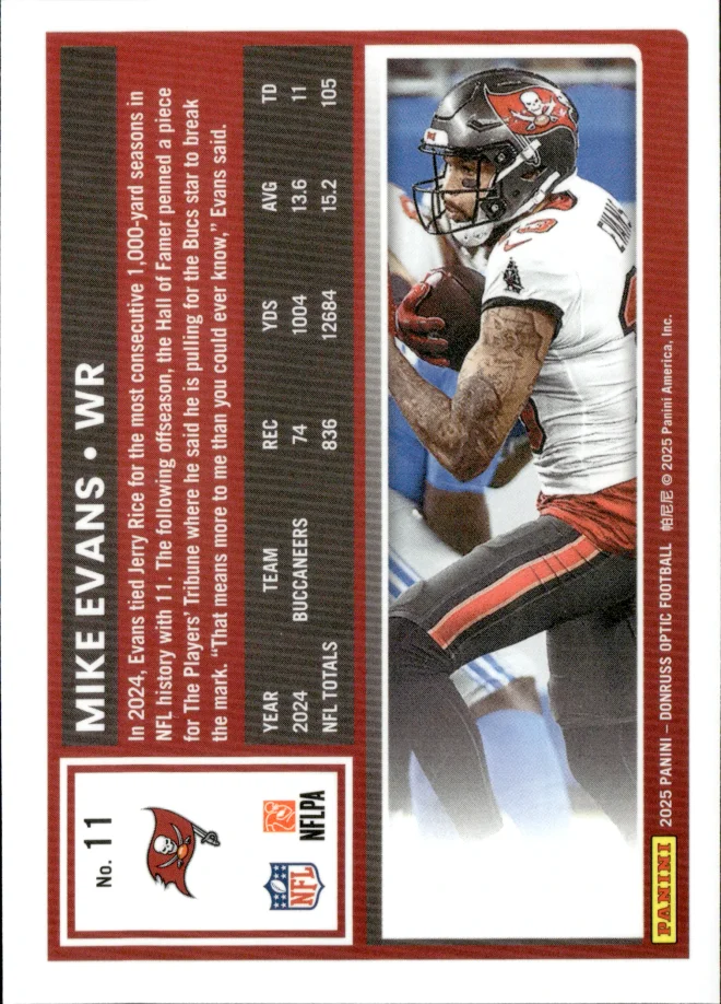 Mike Evans card back
