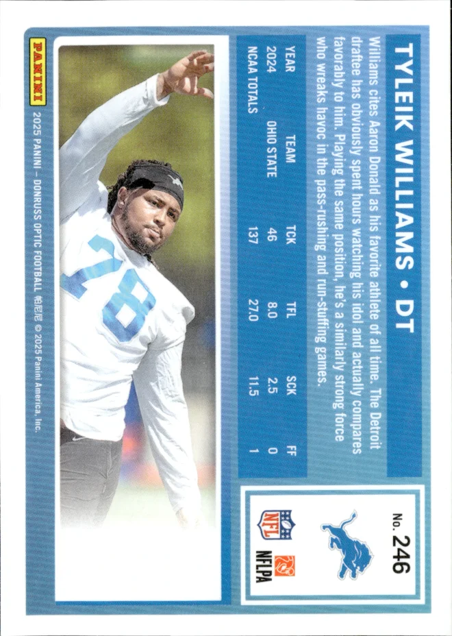 Tyleik Williams card back