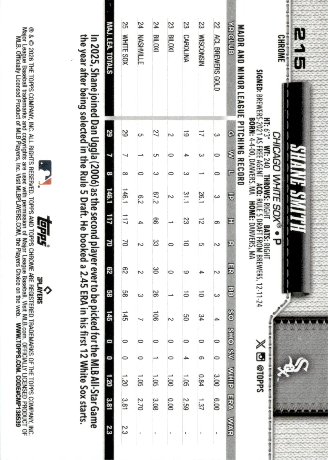 Shane Smith card back