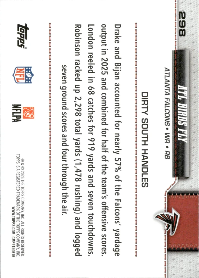 Drake London & Bijan Robinson card back