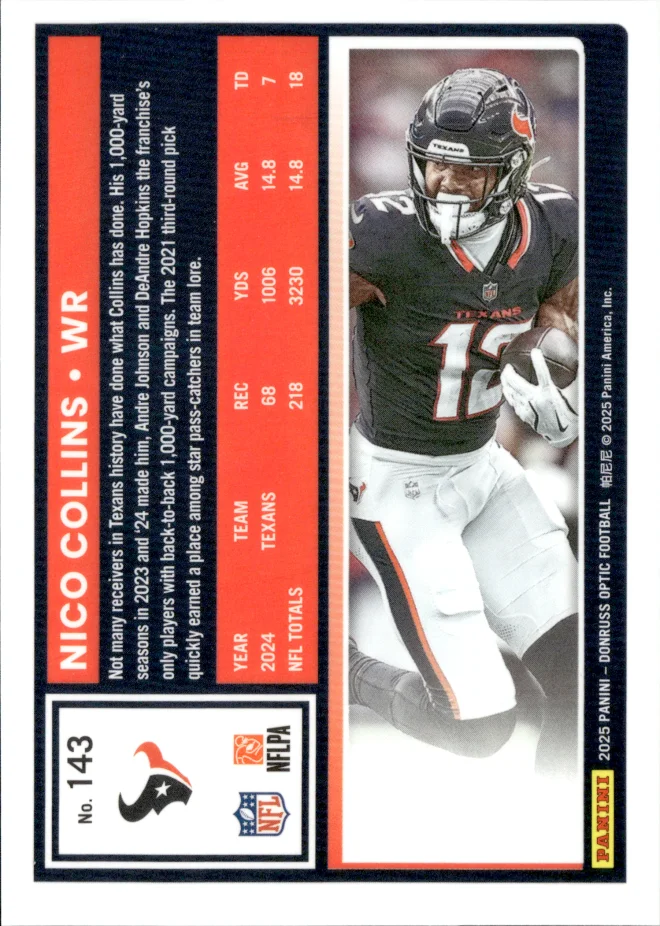 Nico Collins card back