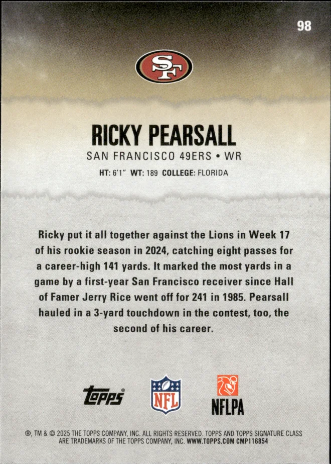 Ricky Pearsall card back