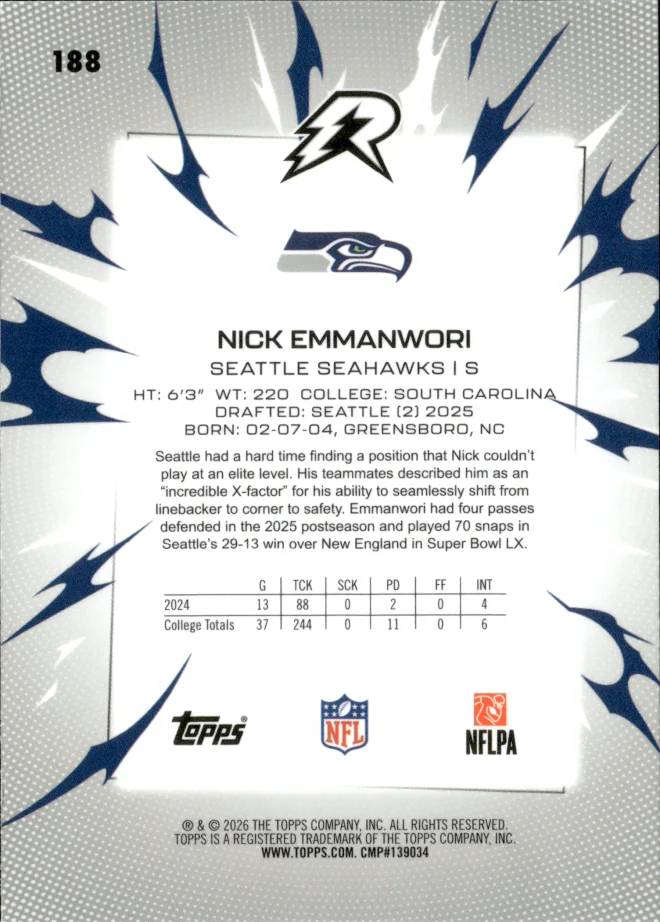 Nick Emmanwori card back
