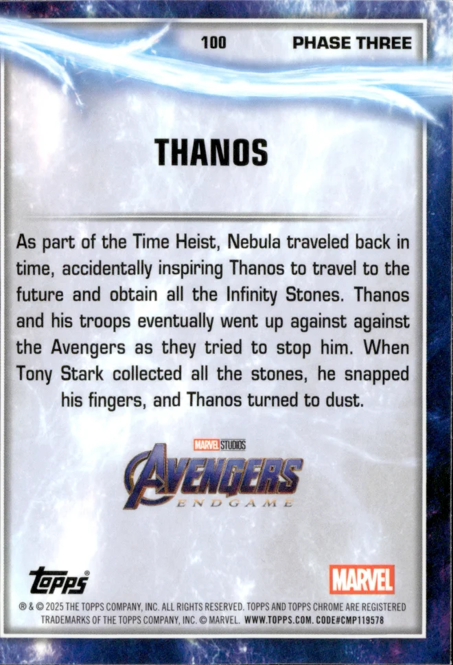 Thanos card back
