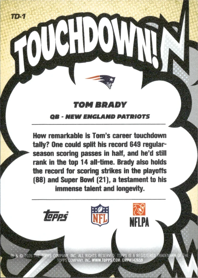 Tom Brady card back
