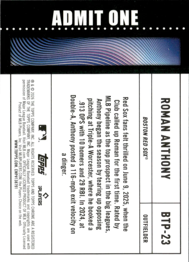 Roman Anthony card back