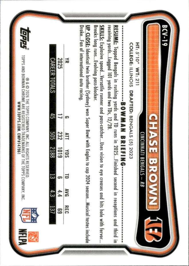 Chase Brown card back