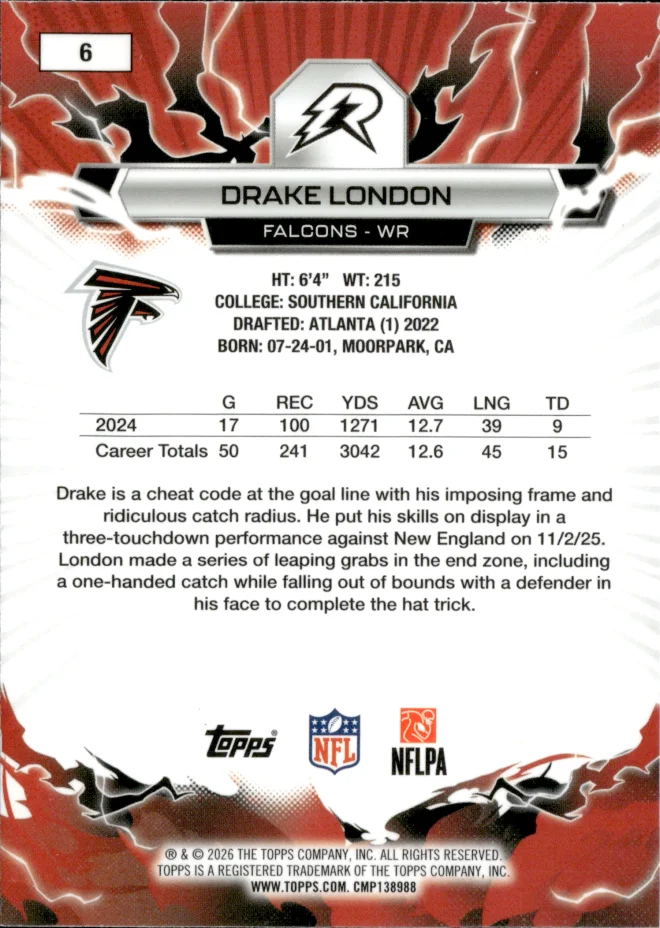 Drake London card back