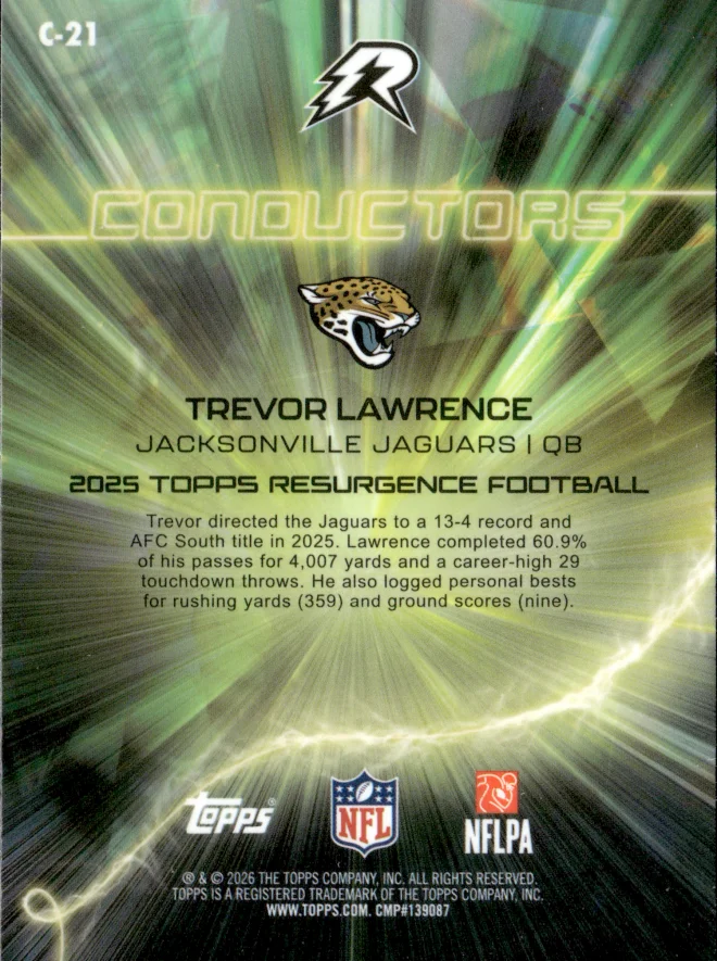 Trevor Lawrence card back