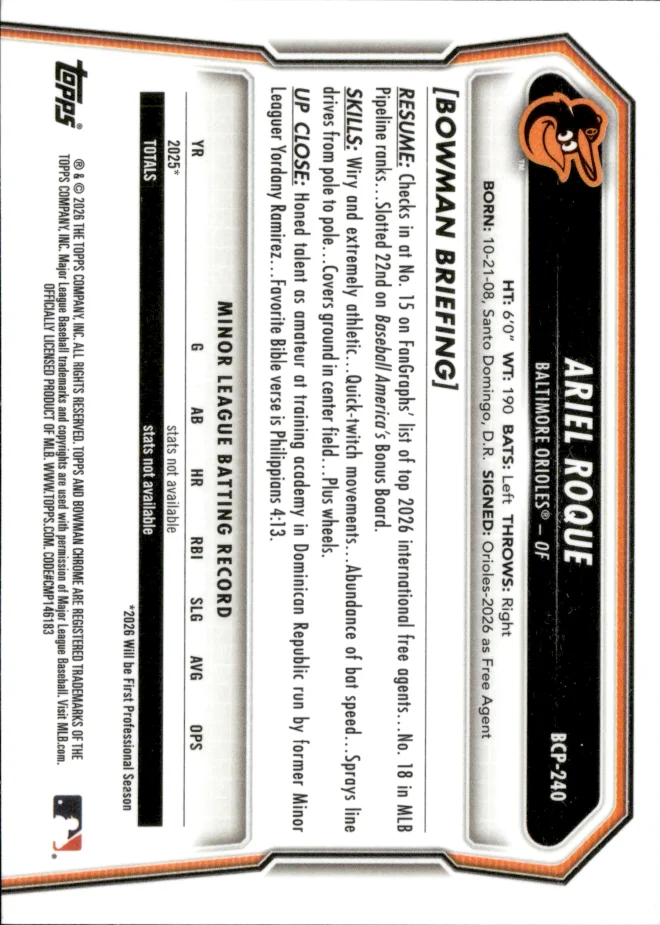 Ariel Roque card back