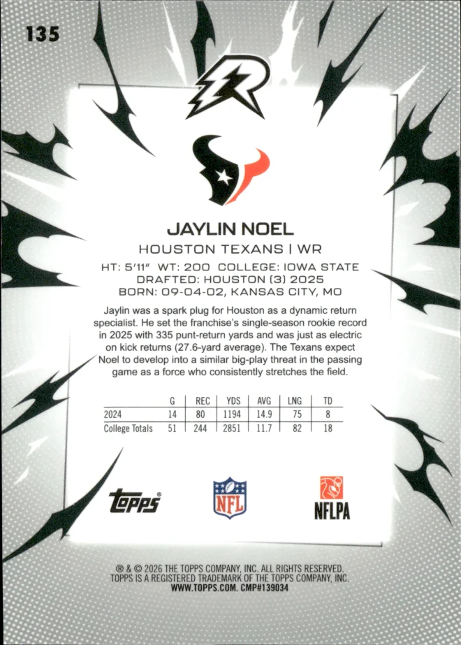 Jaylin Noel card back