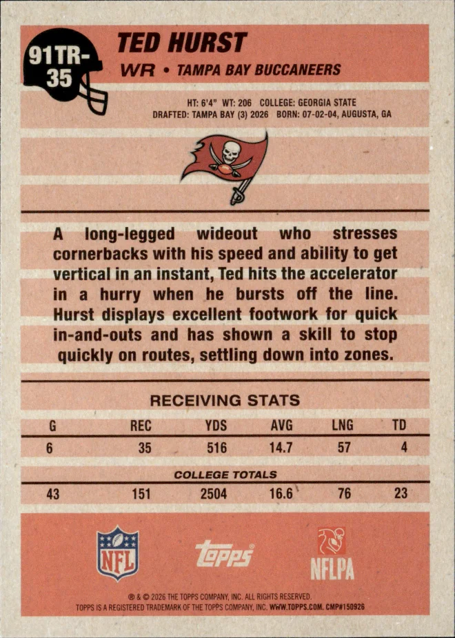 Ted Hurst card back