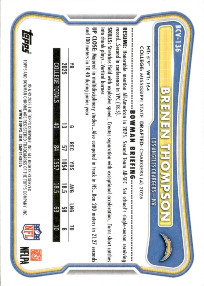 Brenen Thompson card back