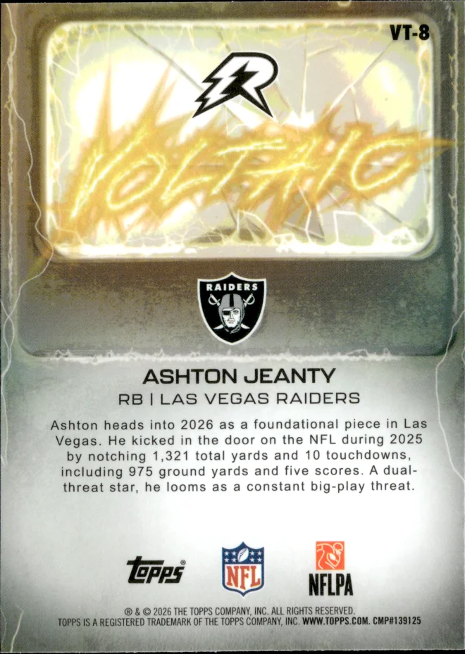Ashton Jeanty card back