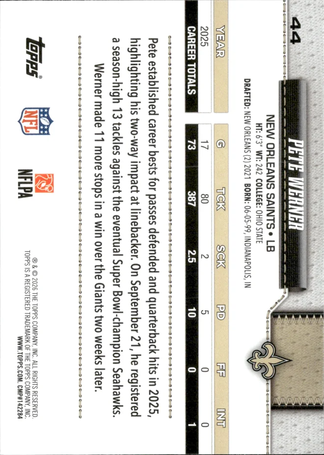Pete Werner card back